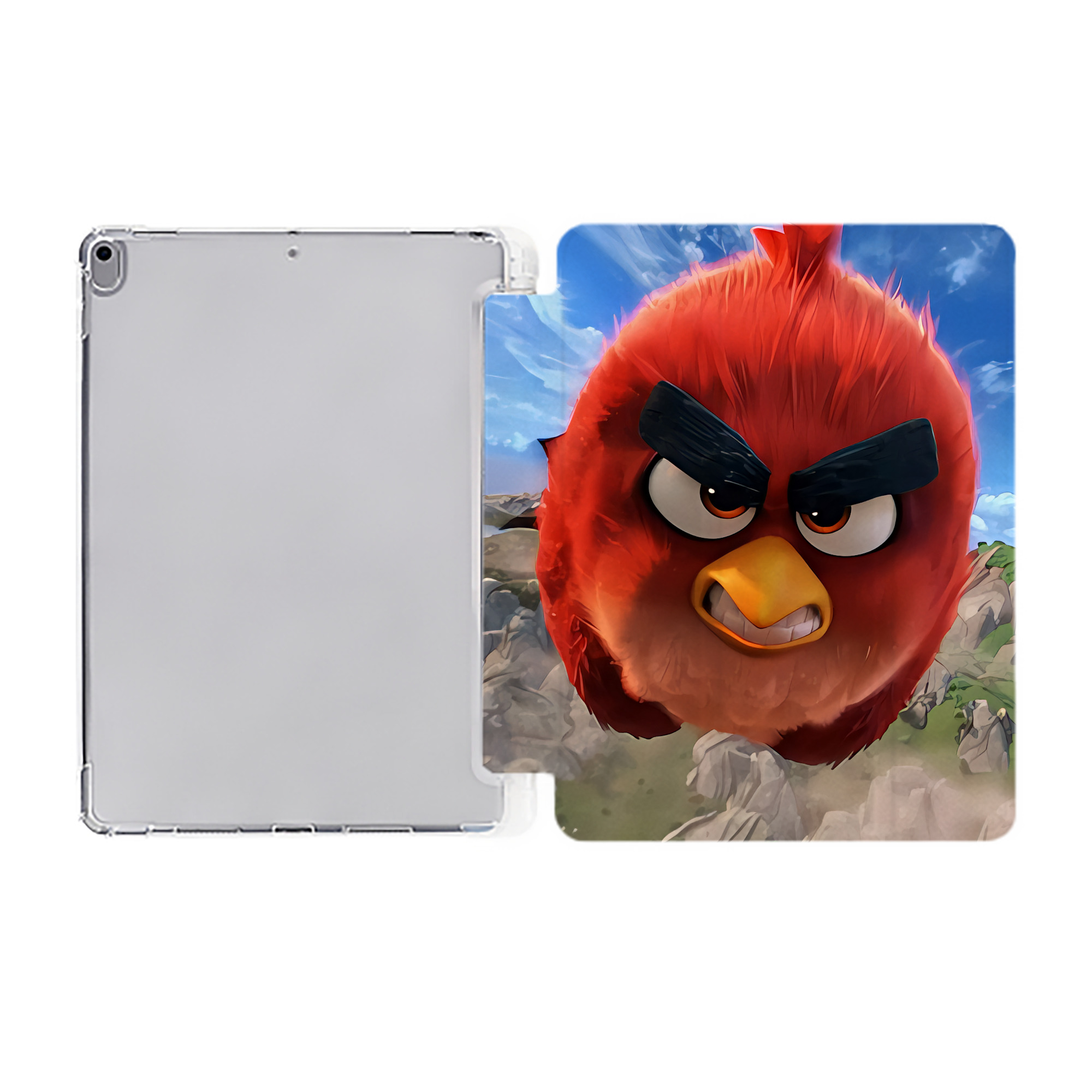 （画像用） Angry Birds アングリーバード IPad ケース ペン収納付き 三つ折りスタンド PUレザー×シリコン 対応機種9.5/10.5/10.9インチ